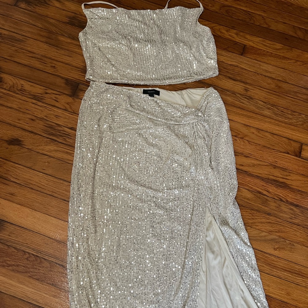 Forever 21 Silver Sequin Ensemble Plus Size 3x